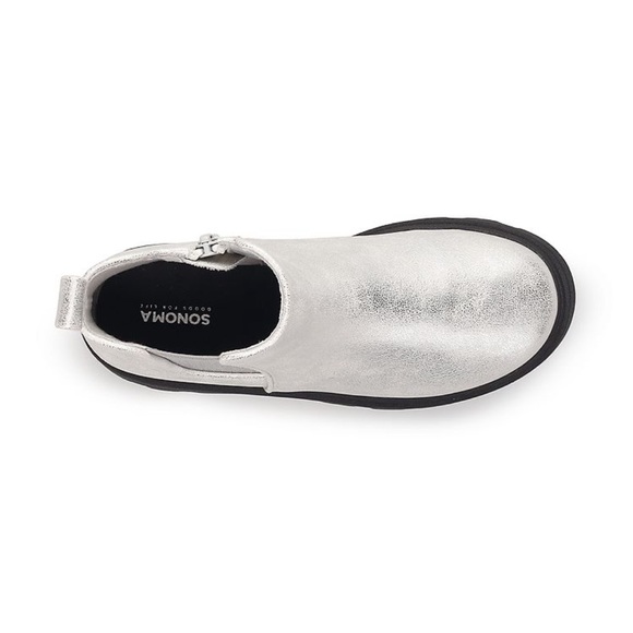 Silver zip memory foam girls boots size 3 - Picture 5 of 7